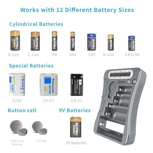 Universal Battery Tester with LCD Display, Multi Purpose Small Battery
