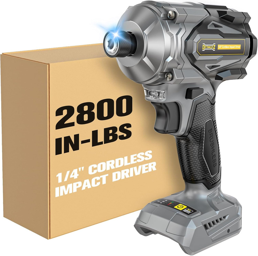 Cordless Impact Driver 1/4" Compatible with Dewalt 20V Battery (Bare Tool), 2800