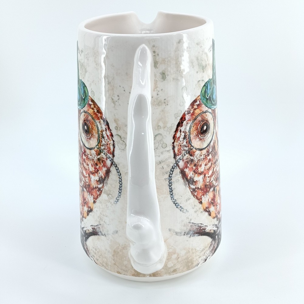 Pier 1 Steampunk Owl Ironstone Pitcher Tree Branch Handle