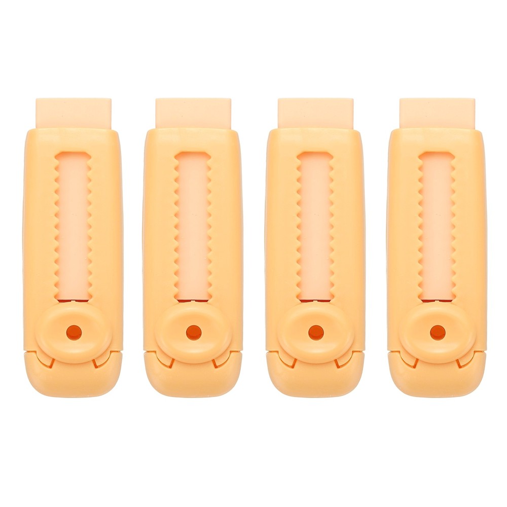 4 Pack Erasers, Pencil Erasers Large Eraser Push Pull Cute Soft, Orange