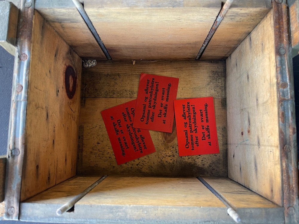 Vintage Danish Ammo Wood Box