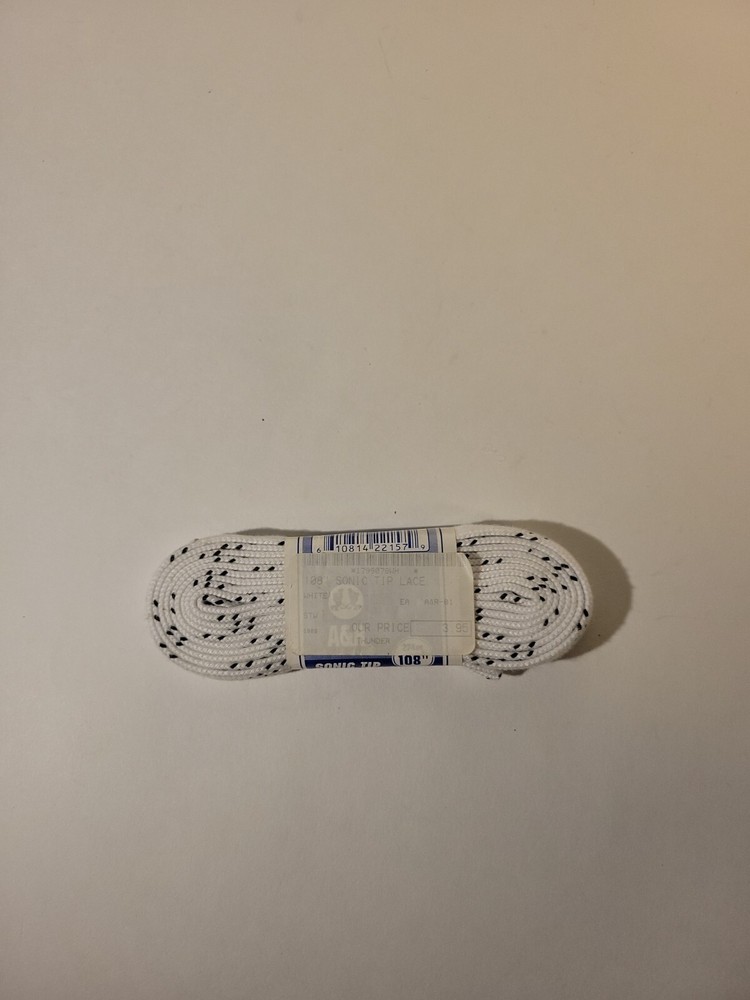Sonic Tip 108" White Hockey Skate Laces