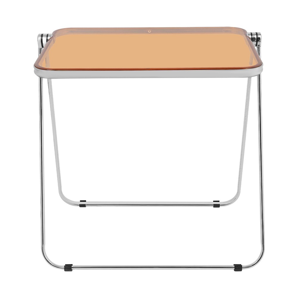 Clear Foldable Side Table, Tiny Desk for Home Office, Small Computer Desk
