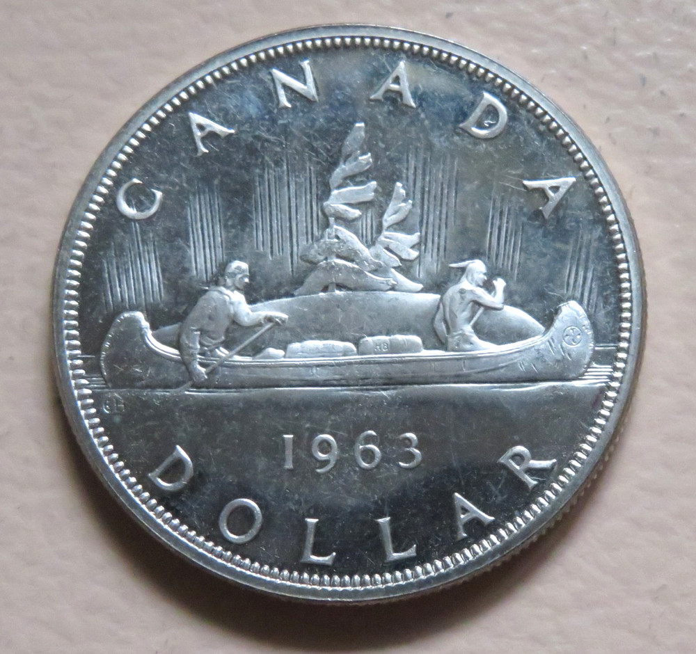 Canada. 1963 Silver - 1 Dollar..  BU