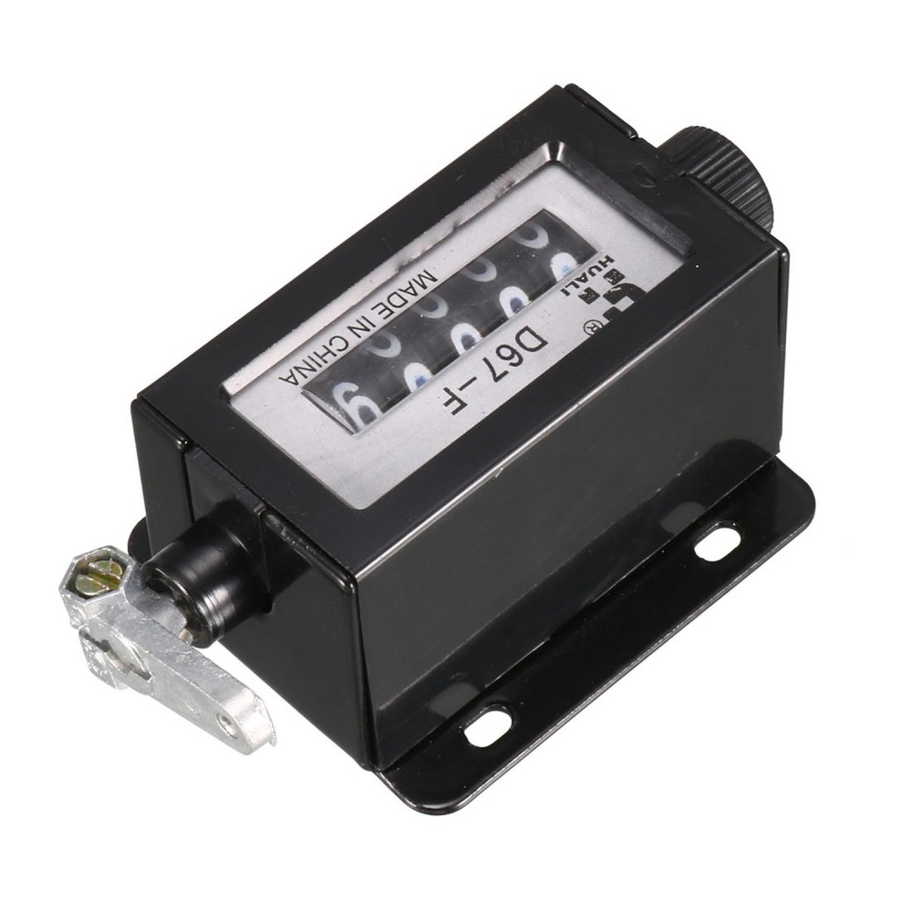 D-67F 5 Digits Resettable Stroke Pulling Counter Black