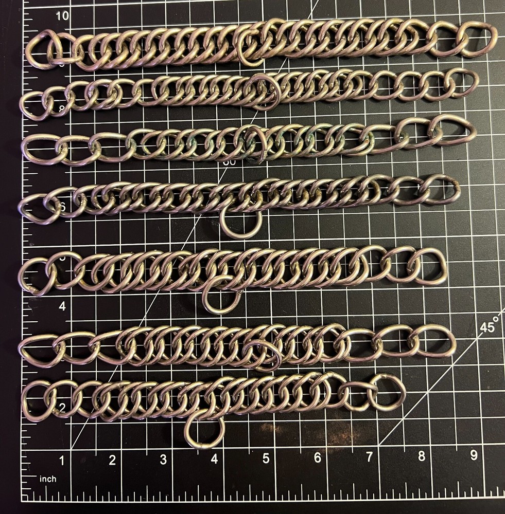 English Double Link Curb Bit Chains, Various Sizes