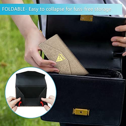 Eyeglasses Case - Foldable Holder Well Protected Easy to Carry- Matte Leather