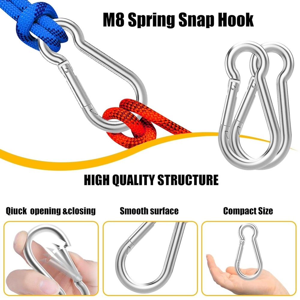 100PCS M8 Snap Hooks - 5/16" Heavy Duty for Ultimate Reliability