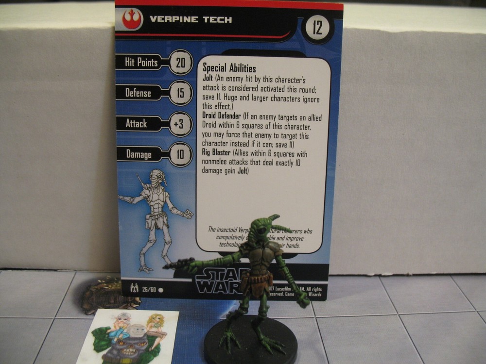 =Star Wars Miniatures FORCE UNLEASHED Verpine Tech 26/60 with card =