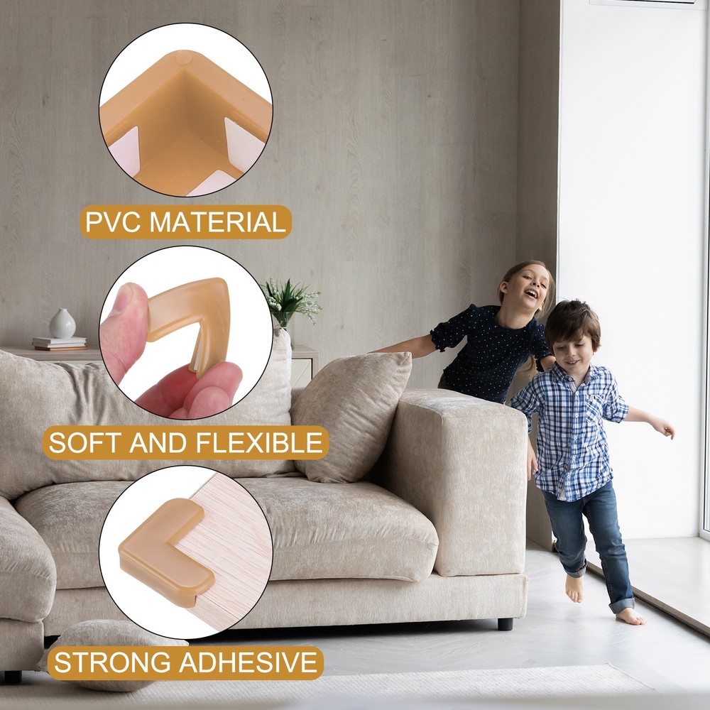 Corner Protectors 16Pcs Table Corner Protectors(L-shaped, Brown)