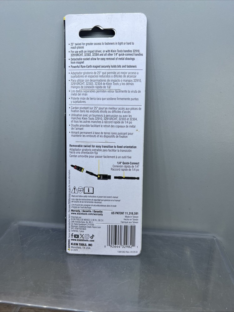 Klein Tools 32982 Impact Flip Socket With Swivel Adapter, 3 Pc.