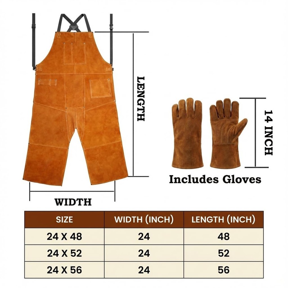 ANTAITHER Leather Welding Apron Split Leg, Heavy Duty Work Pants, Blacksmith ...