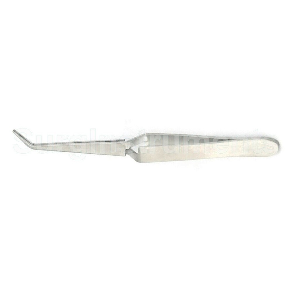 Cross Lock Tweezers Angled Short Pointed Self Closing Reverse Action Forceps