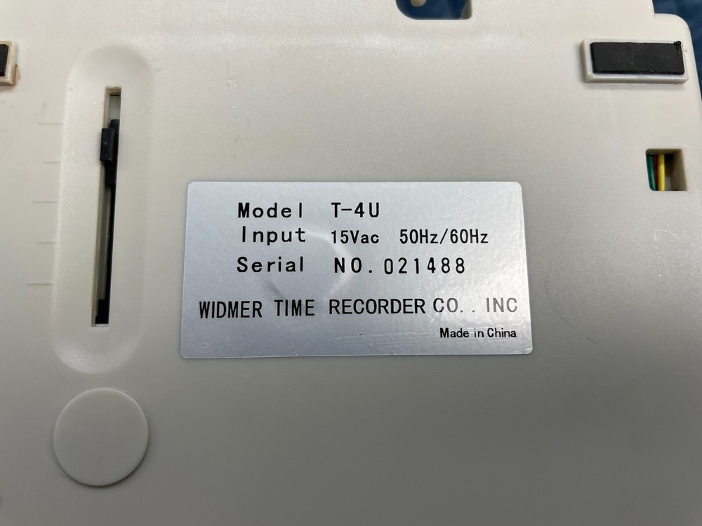 Widmer T-4U Electronic Time Clock & Date Stamp Recorder