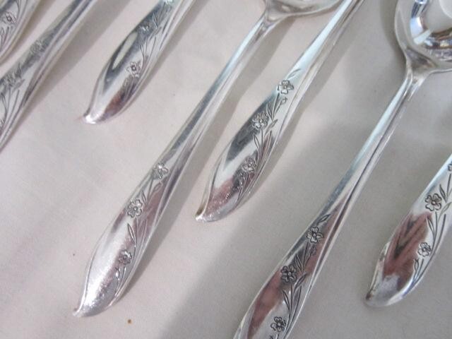 Rogers International Silverplate-Springtime- 14 Teaspoons 1957