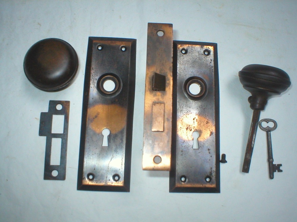 Antique Japanned Door Hardware
