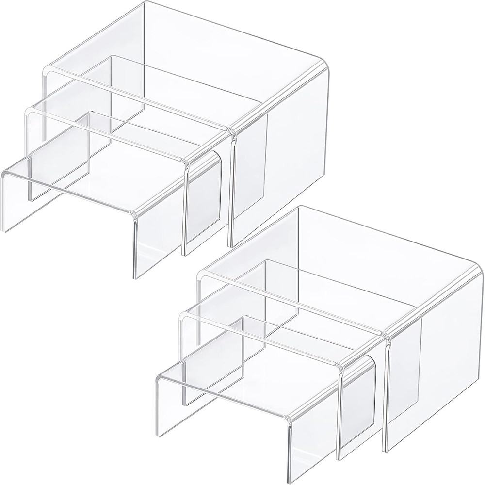 Acrylic Display Risers for Jewelry, Desserts & Action Figures - Clear