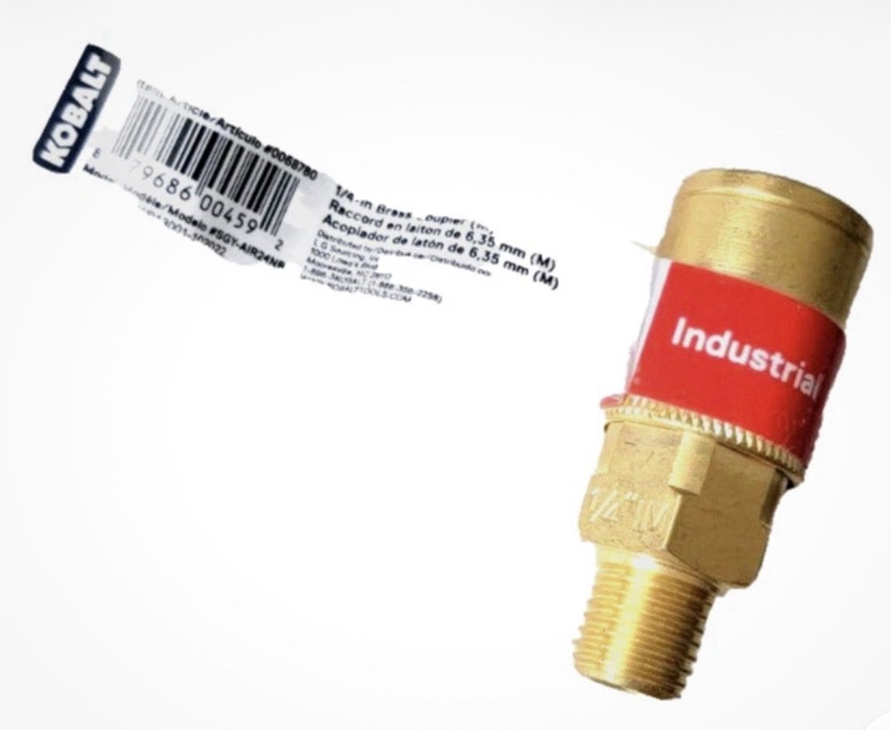 Kobalt 1/4" Industrial Brass Coupler M.