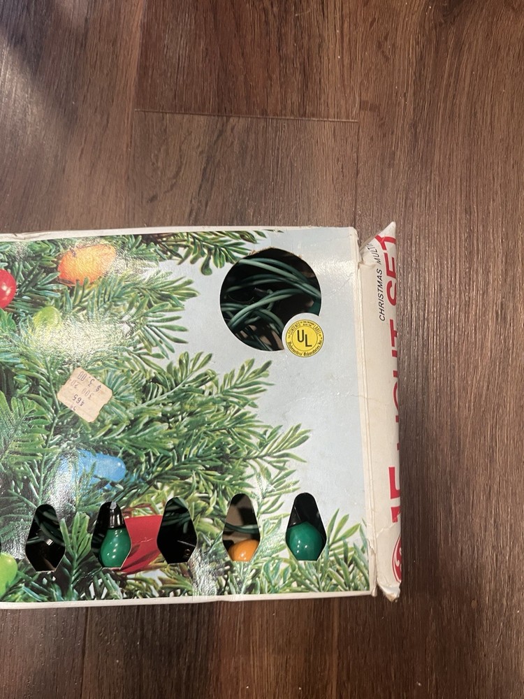 Vintage GE Christmas Bulb Light Set With Box