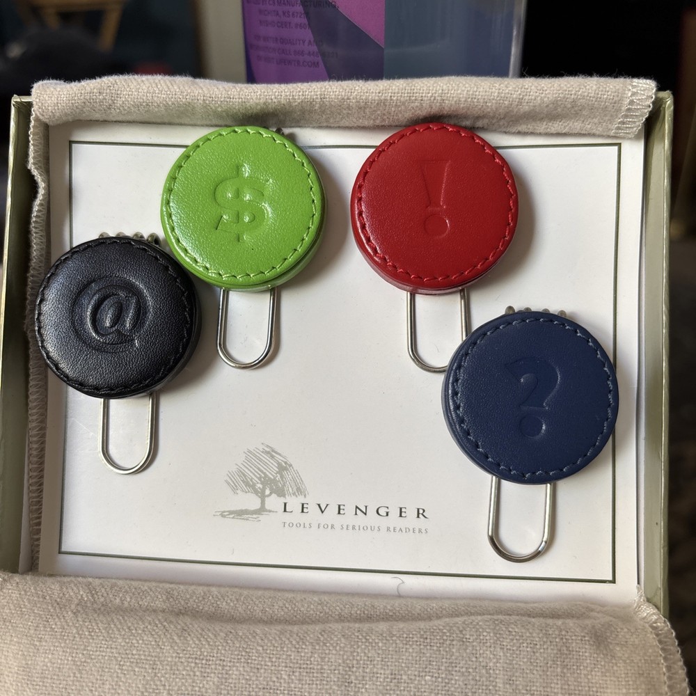 NEW (Never Used) LEVENGER LEATHER Paper Clips (4 Total)