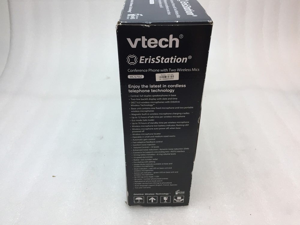 VTech Erisstation VCS702 Conference Phone w/ 2 Orbitlink Wireless Mics