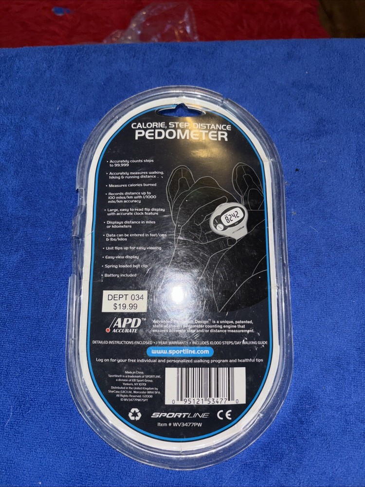 NEW Sportline 345 Pedometer Calorie Step Distance Pendulum Tech SEALED
