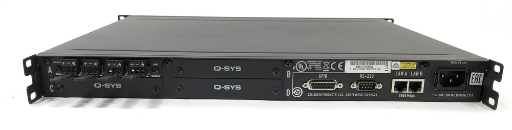 QSC Q-SYS I/O Frame Type 2 Network Interface w/ 1x COL4 Module