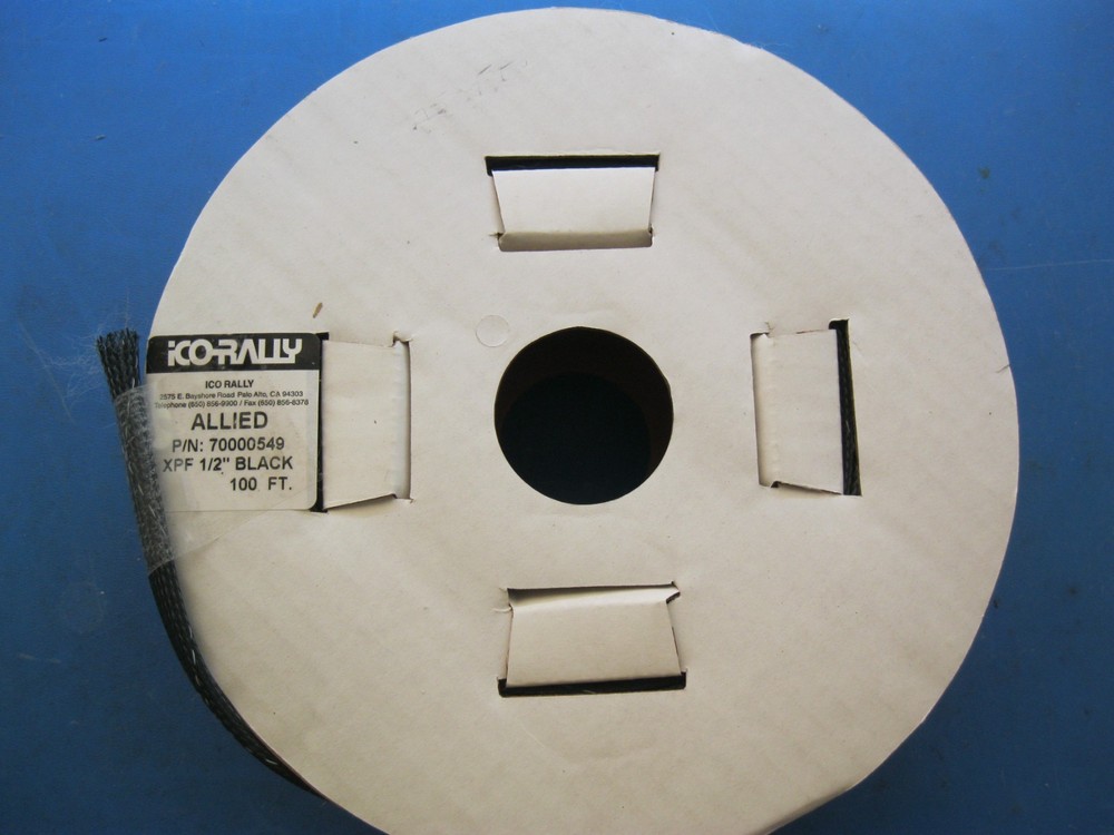 Ico Rally XPF 1/2" Black, Expandable,  Polyester Sleeving ( 100ft partial reel)