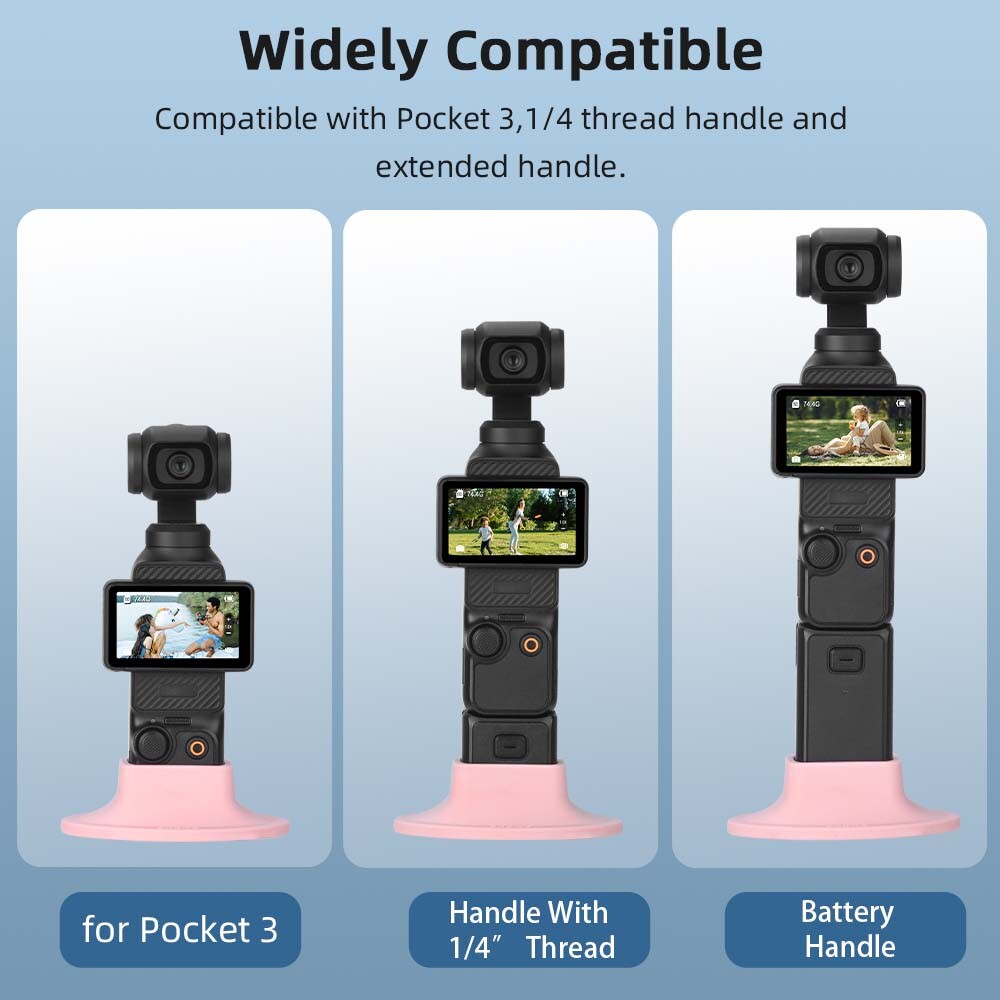 For DJI Osmo Pocket 3 Pink Silicone Desktop Base Fixed Support Bracket Accessory