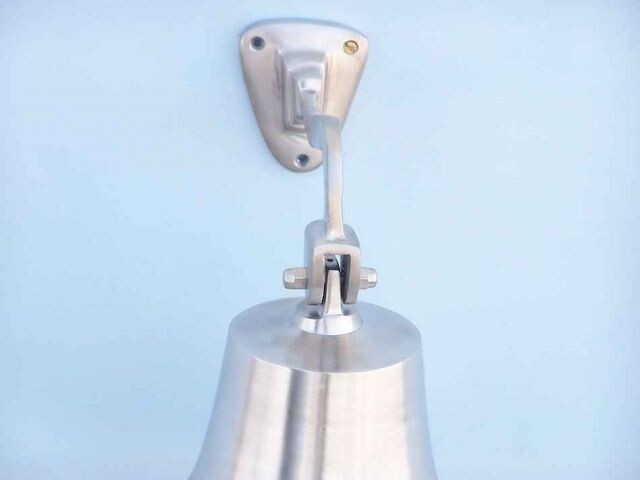 Brushed Nickel Hanging Ship's Bell 11"