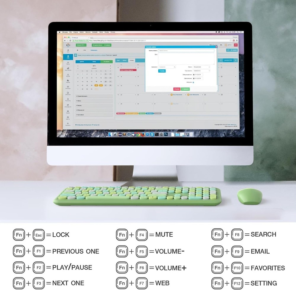 Wireless Keyboard and Mouse Combo Silent, Slim Compact 2.4G USB Full Size Wir...