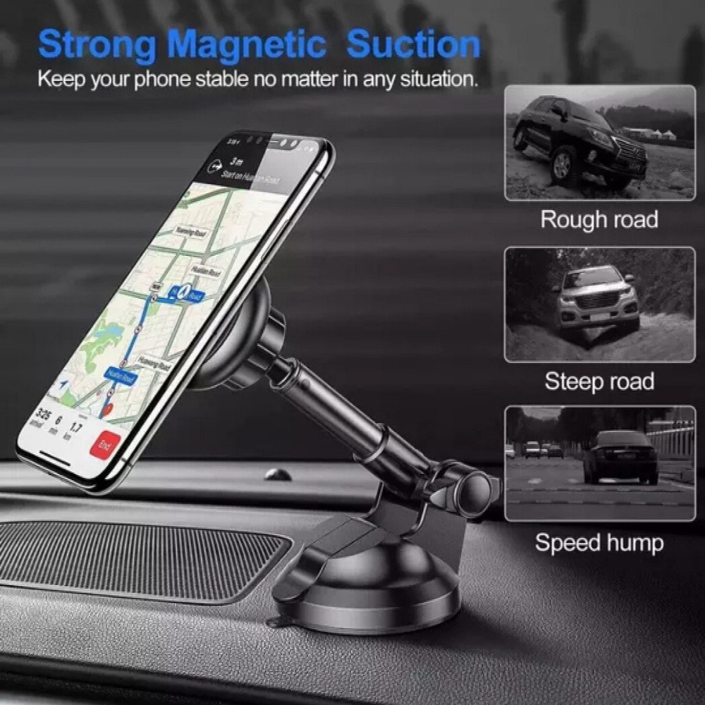 Car Dashboard Windshield Phone Holder Magnetic Telescopic Mount Stand GPS Cradle