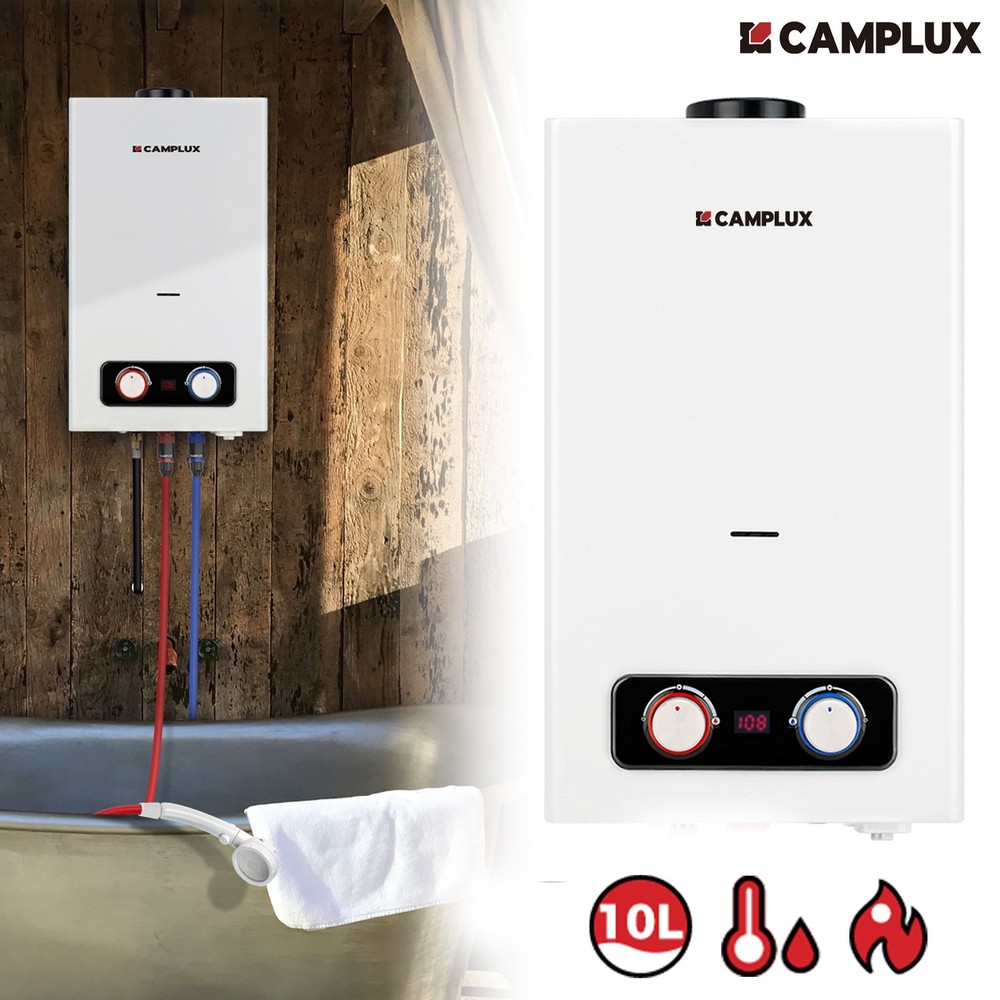 10L Outdoor Tankless Gas Water Heater Camplux On Demand for Spa Hot Tub Camping