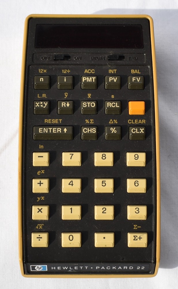 Vintage HEWLETT-PACKARD 22 Financial Calculator & Pouch Bundle - UNTESTED