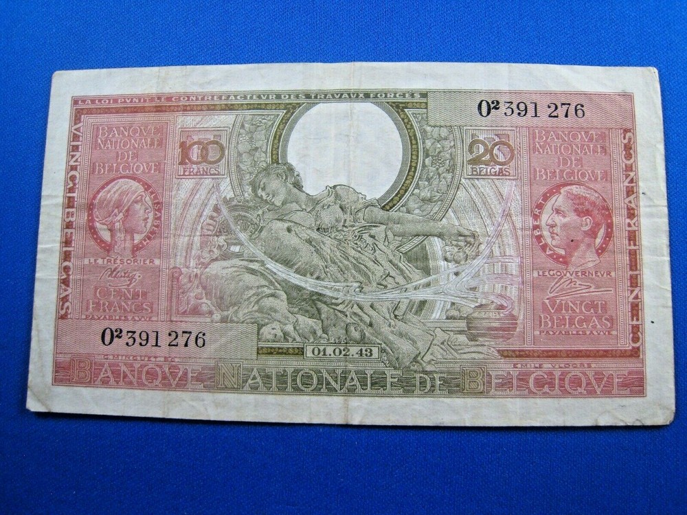 BELGIUM 1944 - 100 FRANC BANKNOTE                        (wwb2)
