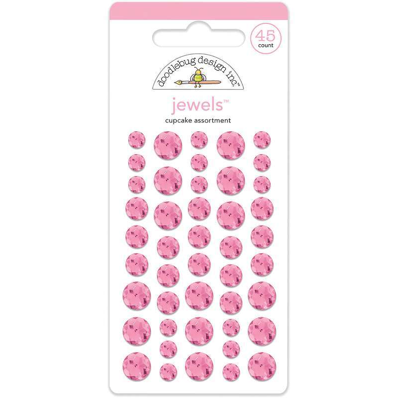 Doodlebug Adhesive Jewels 6mm, 8mm & 10mm 45/Pkg Cupcake
