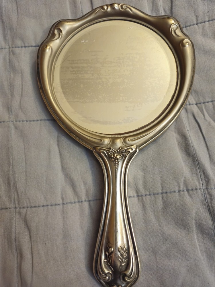 Antique german silver hand mirror