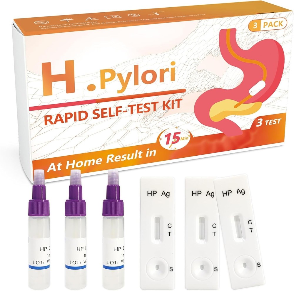 99.9% Accurate H. Pylori Antigen - Non-Invasive Home Testing Kit - 3 Count