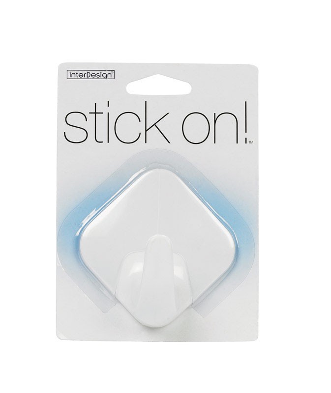 InterDesign 16001 White Self Adhesive Diamond Shaped Hook
