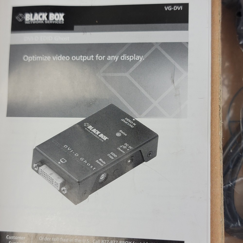 Black Box DVI-D EDID Ghost