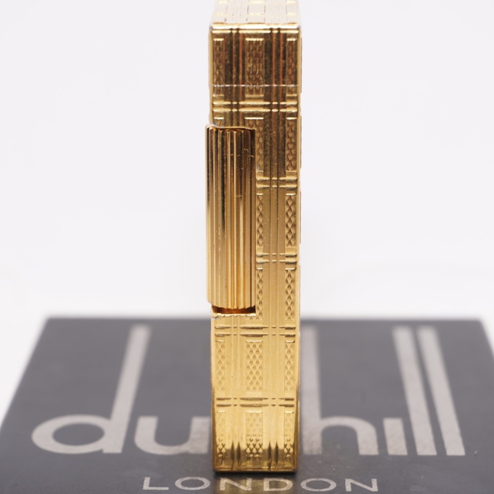 Rare Dunhill Lighter Gold check Pattern-Ultrasonically cleaned