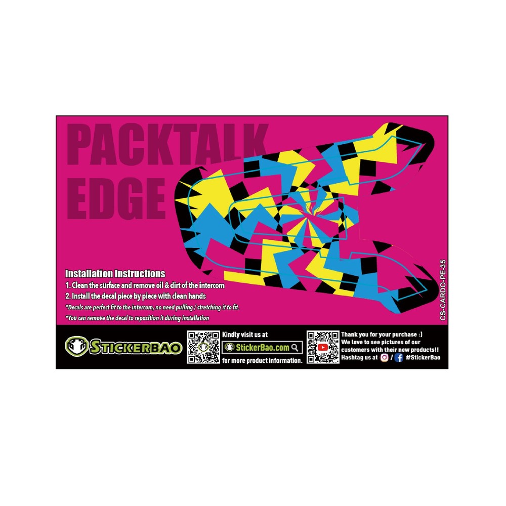 For Cardo Packtalk EDGE Protective Wrap Sticker Cover Abstract Triangle