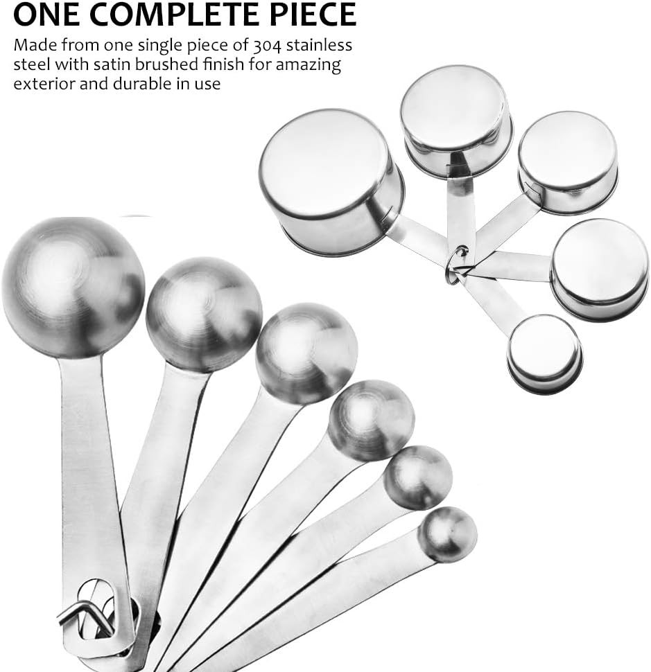 Accmor 11 Piece Stainless Steel Measuring Spoons Cups Set, Premium Stackable Tab