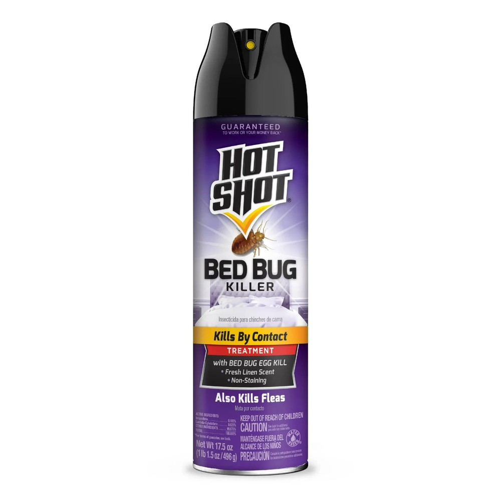 3 Pack Hot Shot Bed Bug Killer Spray 17.5 oz Pyrethroid-Resistant Indoor Flea Ti