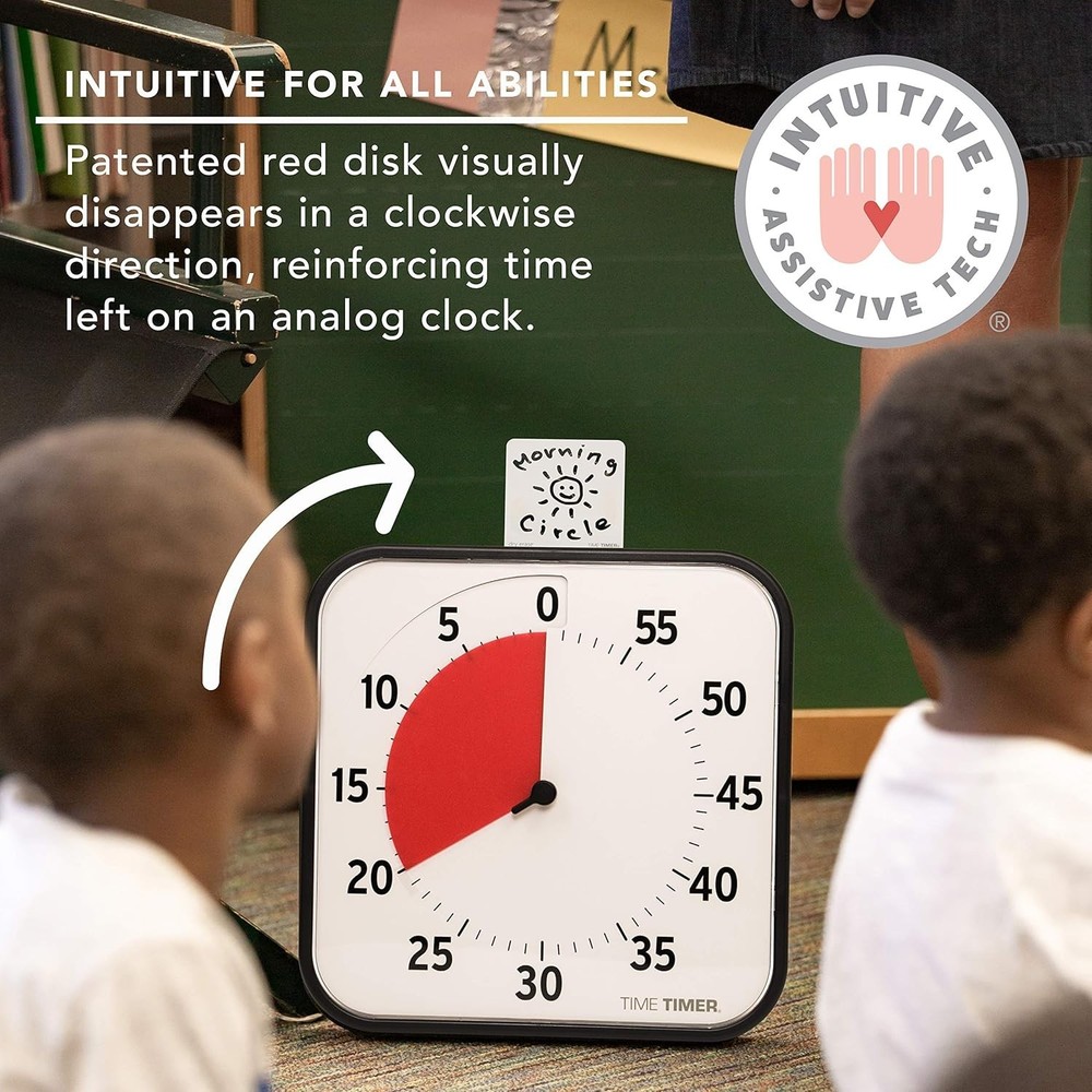 12 inch Visual Timer 60 Minute Kids Desk Countdown Clock with Dry Erase Activ...