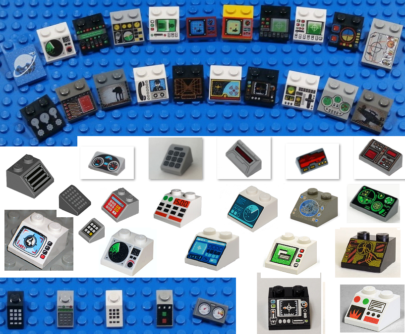 LEGO CONTROL PANEL GAUGE SLOPES ~ Radar Keypad Screen Phone Vent Lamp Dial