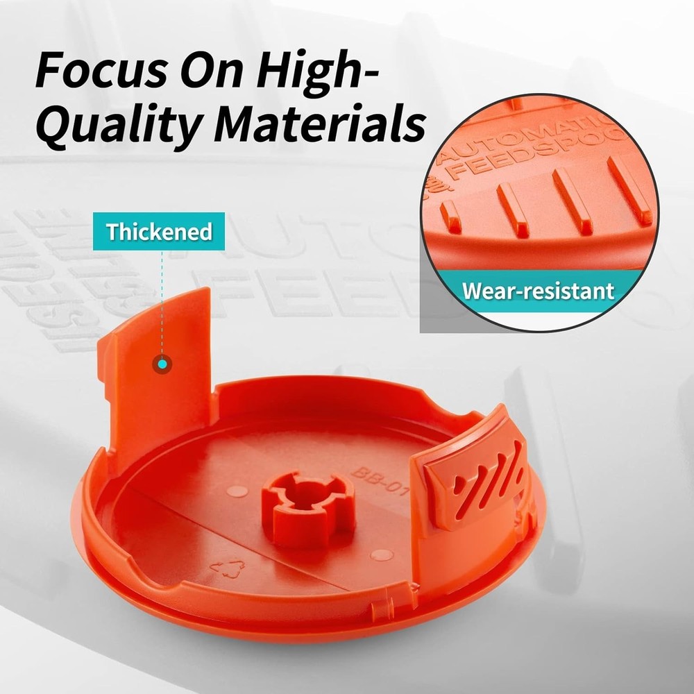 4 Pack Trimmer Line Cap & Spring for BLACK+DECKER Replacement Spool Cap Covers