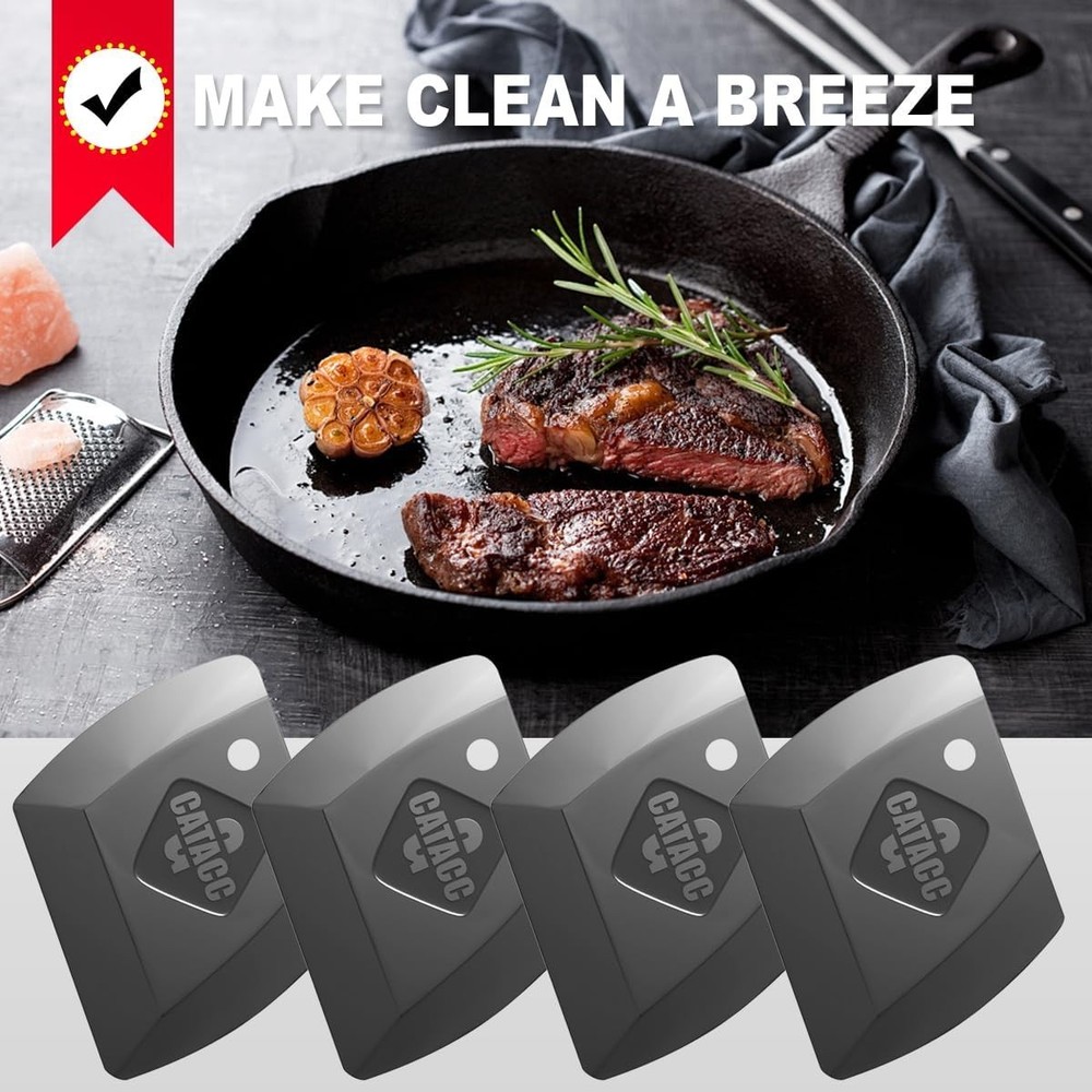 Versatile 4-Pack Pan Scrapers - Non-Scratch Kitchen Tool Set for Easy Cleanup