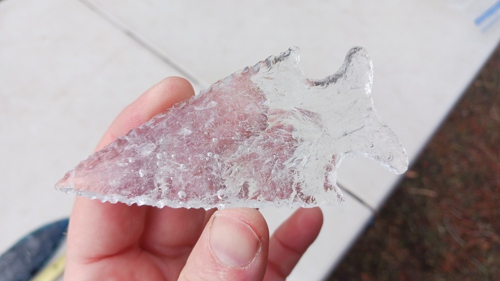 Four Flint Knapped Arrowheads. Mixed Type Glass points