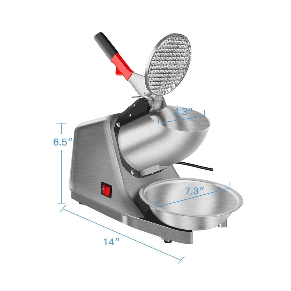 Reespring Shaved Ice Machine Ice Crusher Snow Cone Machine with Stainless Ste...